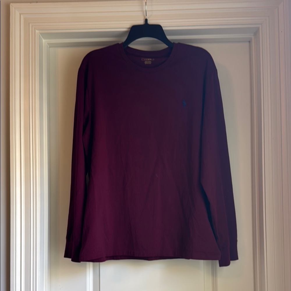 Polo by Ralph Lauren Men's Deep Burgundy Long Sleeve Tee